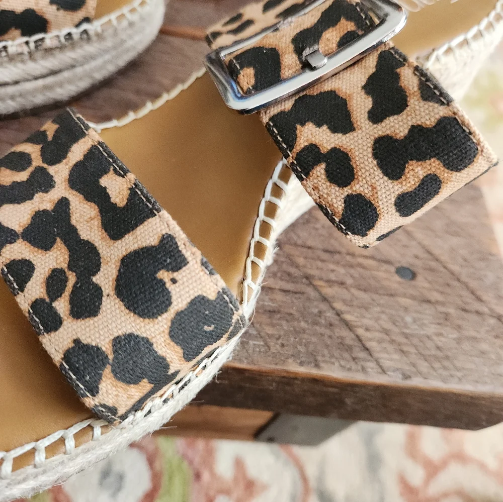 Franco Sarto‎ Leopard Espadrill Style Sandals Size 11